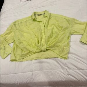 Pilcro Light Green Button-Up Shirt